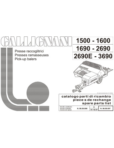 Descargar PDF Despiece Gallignani empacadora 3690