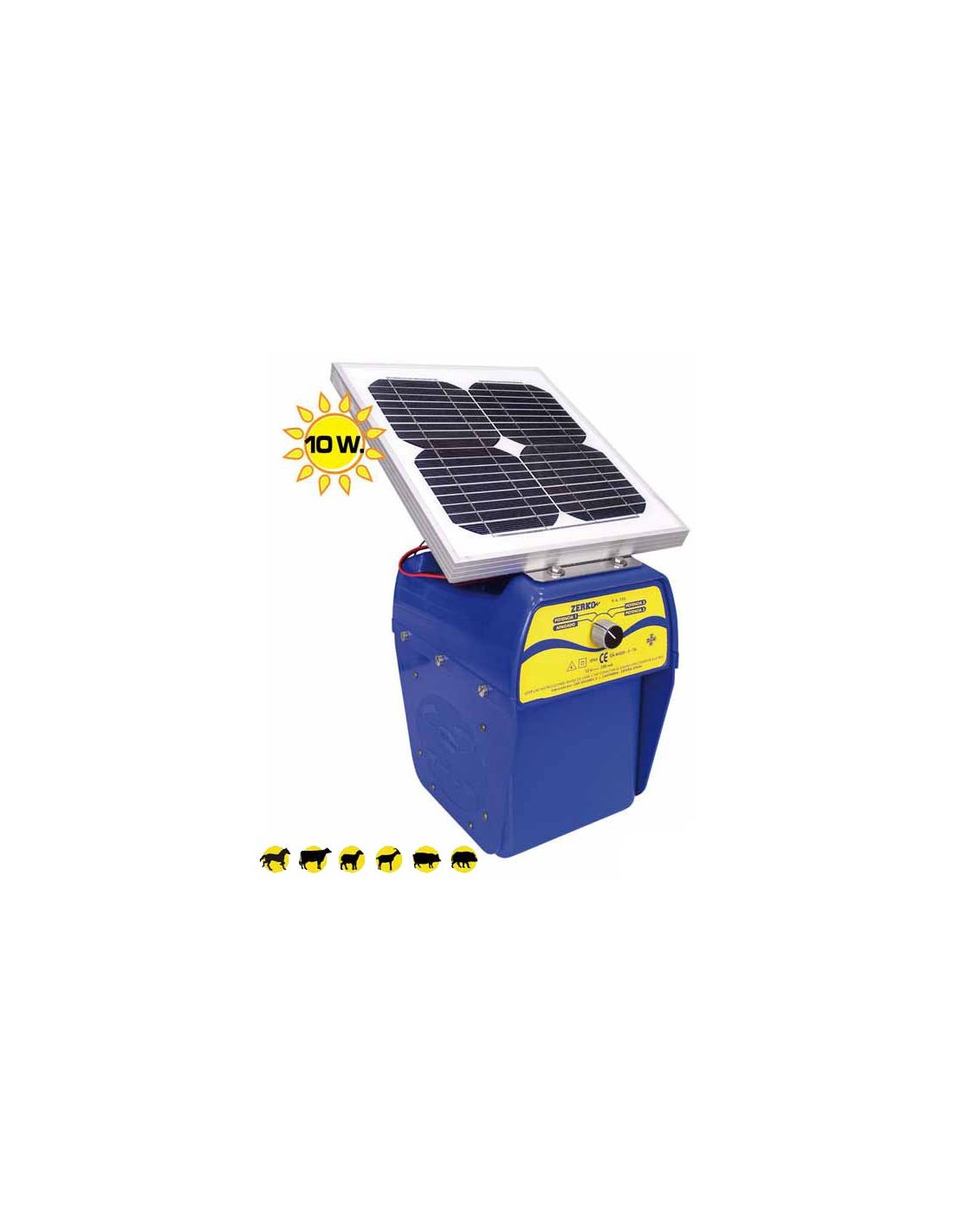 Pastor eléctrico Zerko-Solar placa de 10 w.
