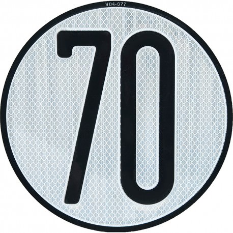 Placa limite velocidad 70 km/h